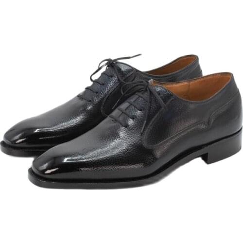 Black Oxford Bridegroom Wedding Dress Formal Best Men Shoes Office Genuine Original Business Designer Shoes