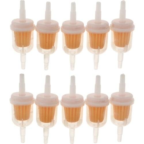 10pcs Universal Motorcycle Inline Gas Oil Fuel Filter for 1/4'' 5/16'' Fuel Line Many Small Tractors
