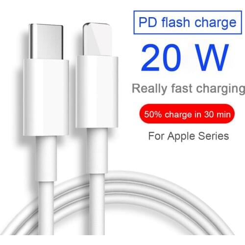 20W PD Fast Charging USB Type c Type-C to For Lightning Cable for iPhone 12 11 Pro Max X XS XR 8plus 1/2M Charge Data line W/Box