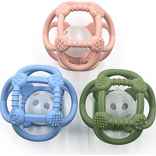 Chewable Silicone Teether Ball Intelligence Grasping Gums Wave Ball Soft Colorful Teething Infant Toy Nursing Gift For Newborn