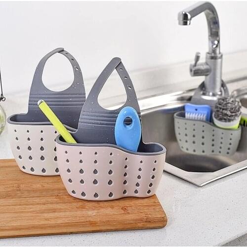 1Pcs Kitchen Storage Suction Cup Kitchen Organizer Sink Shelf Soap Sponge Drain Rack Bathroom Holder Sink Kitchen Accessories
