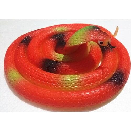 130CM Halloween Realistic Soft Rubber Snake Simulation Animal Model Garden Props Joke Prank Gift Gags & Practical Jokes