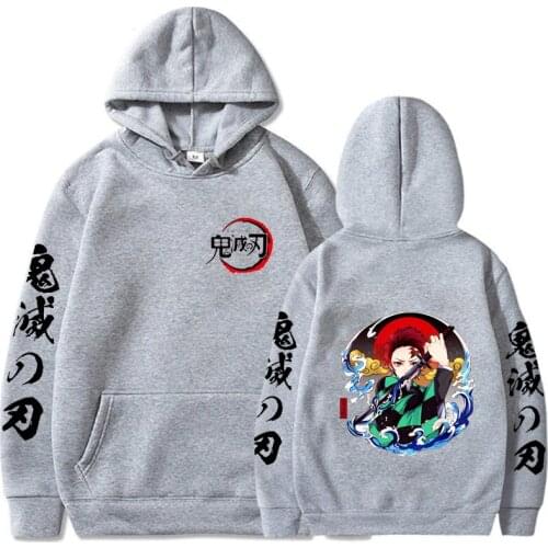 2021 Hot Kawaii Anime Demon Slayer Hoodie Sweatshirt Long Sleeve Men Women Pullovers Uniex Fashion Regular Cotton Clothes