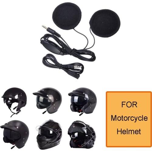 3.5mm Black Wired Motorcycle Bike Helmet Earphone Headset MP3 Earphone Sticker Helmet Riding Equipment Stereo Accessories