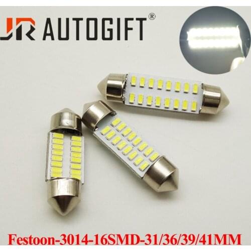 4x Festoon 31/36/39/41mm LED Bulb ft C5W C10W 3014 16 SMD Auto Interior Light Car Reading Light Doom Lamp for lada Car Styling