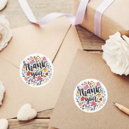 500pcs Cards Envelope Sealing Label Stickers Per Roll Sealing Label Stickers Thank you Tags Office School Stationery