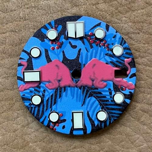 C3 accessories aseptic dial 28.5mm watch automatic green luminous, suitable for NH35, 8215, 2813 mechanical movement modificatio