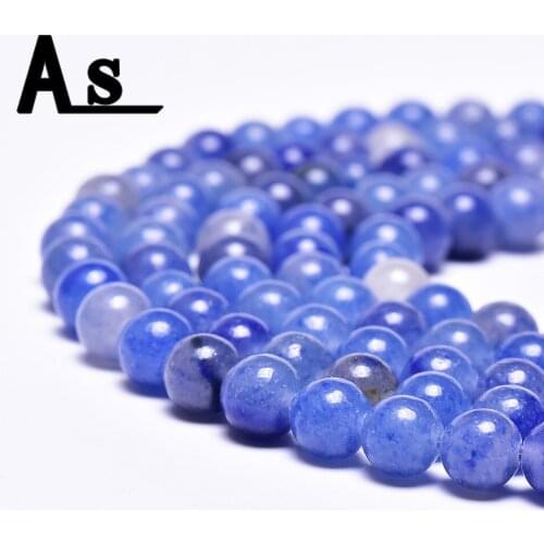 Asingeloo AAA Blue Aventurine Dumortierite Natural Stone Beads for Jewelry Making DIY Material 4/ 6/8/10mm Jewelry Making