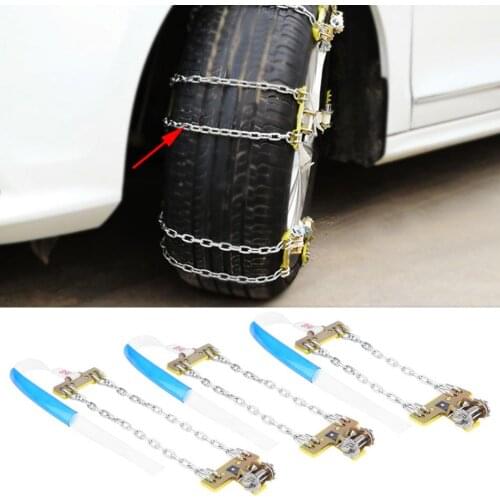 Car Manganese Steel Tire Anti-skid Steel Chain Snow Mud Car Security Tyre Belt Clip-on Chain for Car Truck SUV Snow Chains