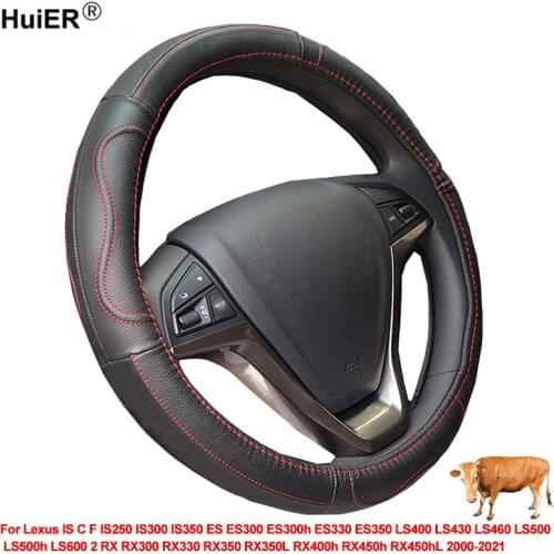 Cow Leather Car Steering Wheel Cover Wrap For Lexus IS IS250 IS300 IS350 ES LS400 LS430 LS500h LS600 RX RX300 RX330 RX350 RX450h