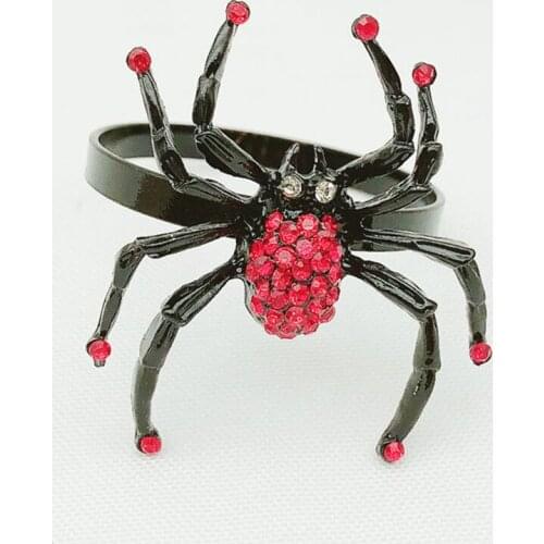 Halloween Black Spider Napkin Ring Metal Napkin Ring Hotel Napkin Holder Suitable For Banquet Holiday Party Supplies