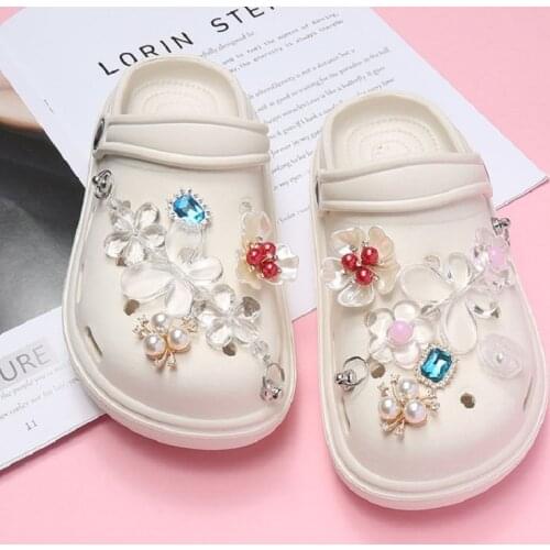 Elegant Bundle Croc Charms Designer 2021 New Brand Charms for Crocs DIY Vintage Butterfly Chain Shoe Charms for Croc JIBZ