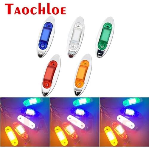 10Pcs 24V Chrome Bezel Side Marker Lights For Truck Trailer Boat Bus Clearance Lights Decorative Lamp LED Turn Signal Indicator