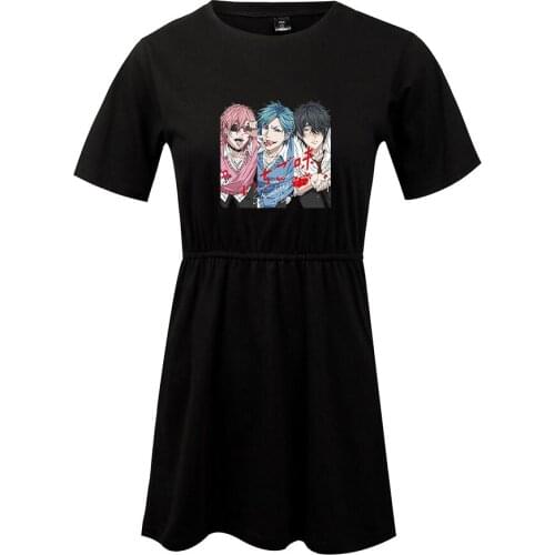 Yarichin Bitch Club Lady One-pieces Dress Solid O-Neck Short Sleeves Casual Dress Short Skirt Outdoor Slim Printing Sportswear