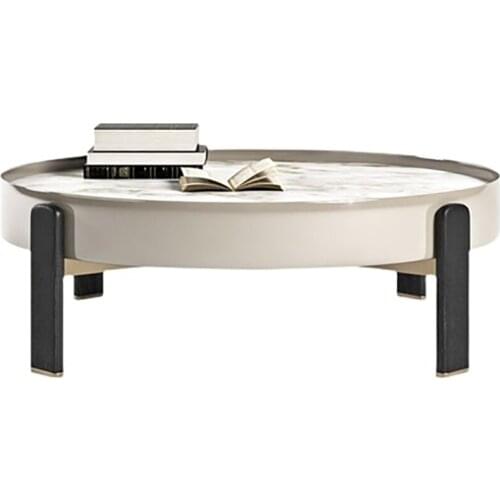 Italian style light luxury coffee table combination designer modern simple small apartment living room home round solid wood