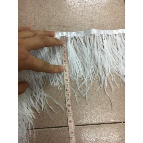 Pretty design nice feather perfect 20 yards high quality natural white Pheasant feather Villus ribbon Decorative diy