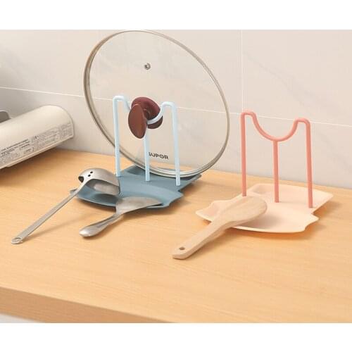 Creative Pot Cover Lid Rack Stand Spoon Holder Space Saving Kitchen Organizer