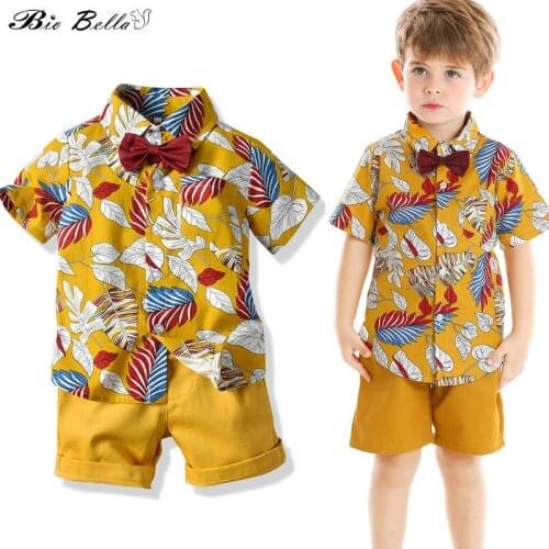 Summer Baby Boy Clothes Set Fashion Hoilday Baby Boy Set 1-6 Years Children Boys Clothing T-Shirt+Pants Boy Children Outfits