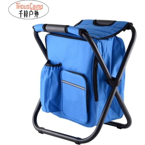 Multifunctional Folding Stool Portable Ice Bag With Thermal Insulation Backable Fishing Beach Chair Lightweight
