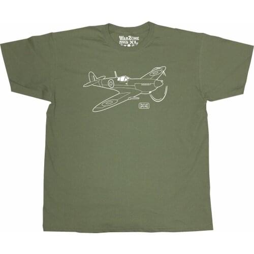 Fashion Men T Shirt Free Shipping Supermarine Spitfire WarZone T Shirt RAF World War II 2 Plane Summer T-shirt
