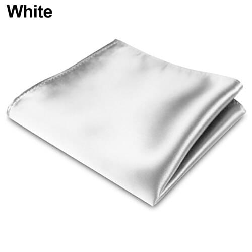 Mens Satin Solid Plain Color Handkerchief Hanky Pocket Square for Wedding Party