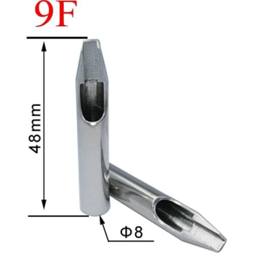 Tattoo Tips for Needles 50Pcs Stainless Steel Nozzles Tattoo Tips SST-312-9FT