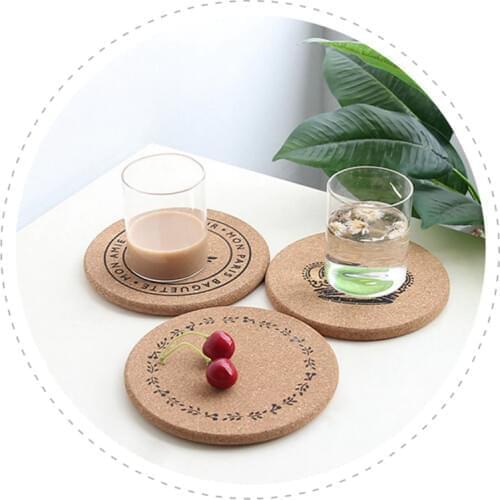 NEW European Vintage cork insulation pad round coffee coaster Kitchen pot bowl mat placemat home cup mat tea pad wooden tablemat