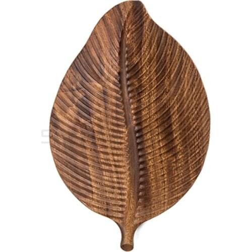 Walnut plate log manual leaf vein plate household snack plate fruit plate tray tea plate