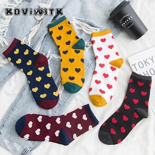 Winter Autumn Warm Socks Cute Love Cotton Knitting harajuku anke Female Fashion e girl chaussette femme beagle kerstsokken
