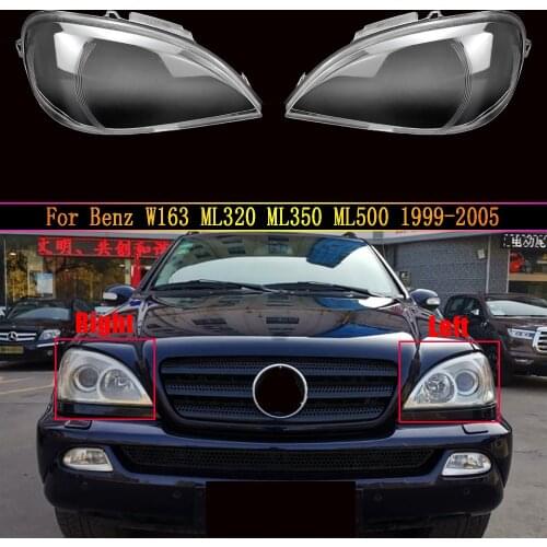 Car Front Headlight Lens For Mercedes-Benz W163 ML320 ML350 ML500 1999~2005 Headlamp Cover Replacement Head Light Auto Shell
