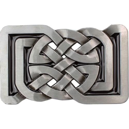 Rectangle 3D Celtic Pattern Belt Buckle Metal for 1.5inch Width Leather Belt Casual Cowboy