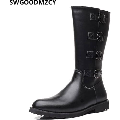Riding Boots Cowboy Boots Mens Italian Brand Black Shoes Genuine Leather Boots Men Fashion Designer Shoes Men High Quality Buty