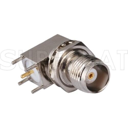 Superbat TNC Thru Hole Jack Bulkhead Right Angle PCB Mount Goldplated RF Coaxial Connector