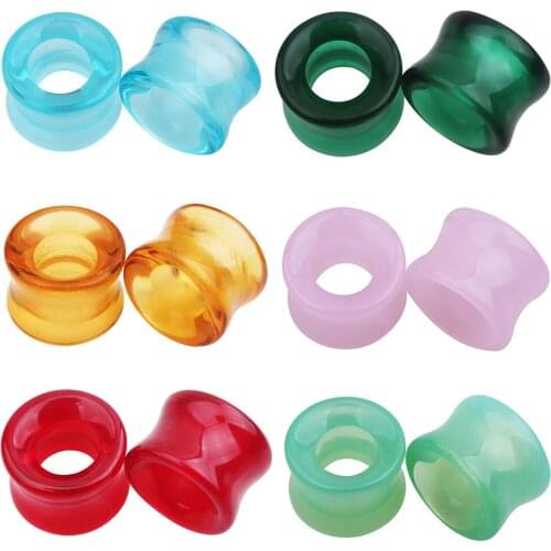 TJP 6PCS/lot Stone Piercing Ear Plugs Tunnels Gauges Stretcher Flesh Earrings Body Jewelry Expander Fashion Gift Women Men
