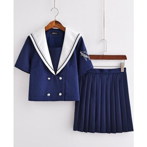 Uniforms Set New Japanese JK Uniform Orthodox Sailor Suit College Female Student School Class Short Sleeve Suit