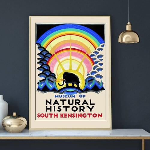 Vintage London Poster for the Underground Kensington Natural History Museum Canvas Painting Nordic Wall Pictrues for Living Room