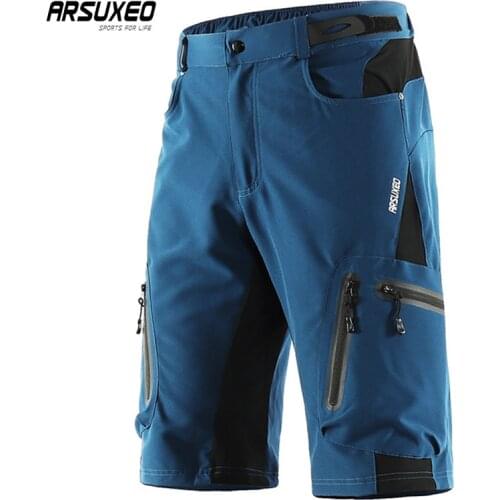 ARSUXEO Breathable Quick Dry Cycling Shorts Outdoor Sports Mountain Bike Shorts Man Anti-sweat Bicycle Shorts Road Bike Short