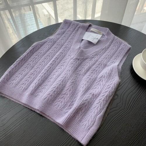 2021 New Fashion Candy Color Sweater Vest VD1554 Elegant V Neck Women Autumn Winter Warm Knit Vest