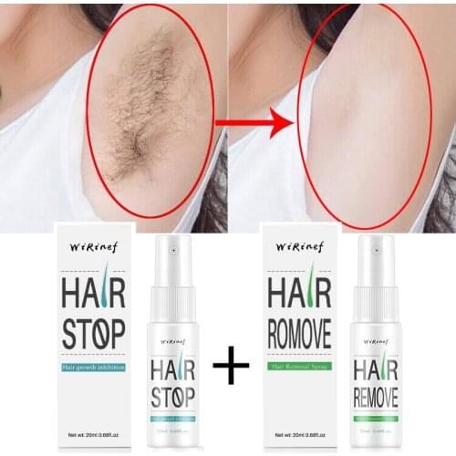 Liquid Hair Remover Spray Permanent Hair Inhibitor Spray Painless Hair Removal Mild Prevent Hair Growing Beard Bikini Legs