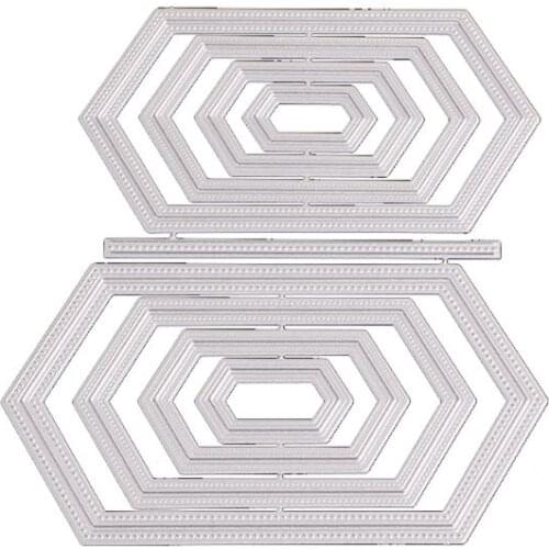 2021 New Hexagon Metal Cutting Dies DIY Scrapbooking Paper Stamping Die Decor