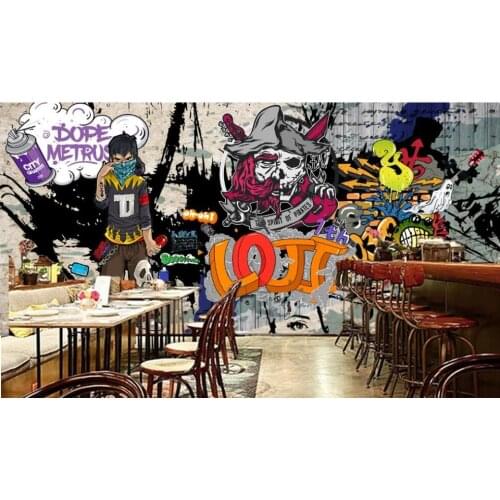 3d wallpaper custom photo mural Retro cartoon graffiti pirate dining bar background room home decor wallpaper for walls 3 d