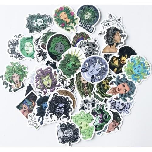 50pcs Ancient Greek snake Hair Banshee 2021 Stickers For Suitcase Skateboard Laptop Luggage Fridge Phone DIY Motorcycle car