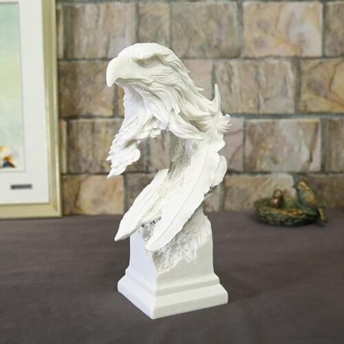 WHITE SANDSTONE EAGLE SPECIES HEAD STATUES CRAFT HOME HOTEL SCULPTURE DECORATIONS RESIN ANIMAL CRAFT GIFTS L3345