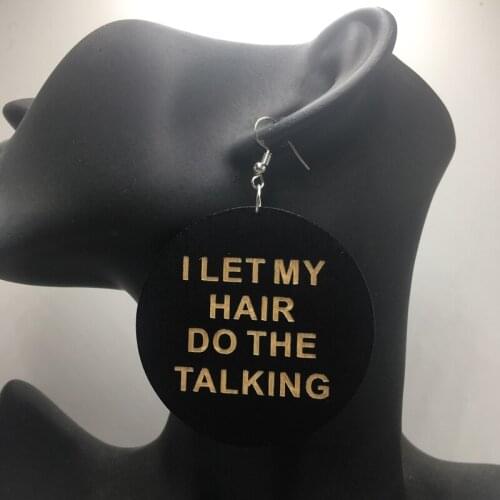 Free Shipping! I Let My Hair Do the Talking Wooden Earrings