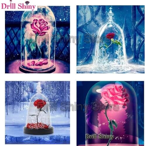 Diy diamond painting flower rose full diamond cross stitch square beads paste home decor diamond embroidery floral wallpaper