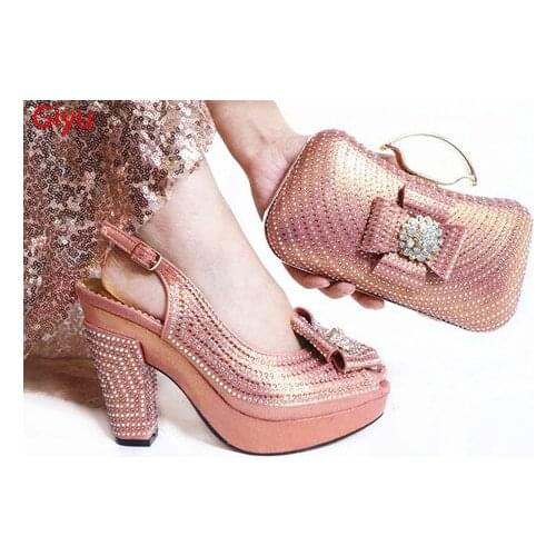 Doershow hot selling African beautiful Designer Shoes And Bag Set To Match Italian Party Shoes With Matching Bags Set ! SLP1-25