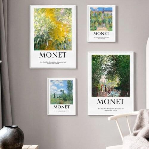 Claude Monet Bridge Beach Flower Garden Wall Art Canvas Painting Nordic Posters And Prints Wall Pictures For Living Room Decor