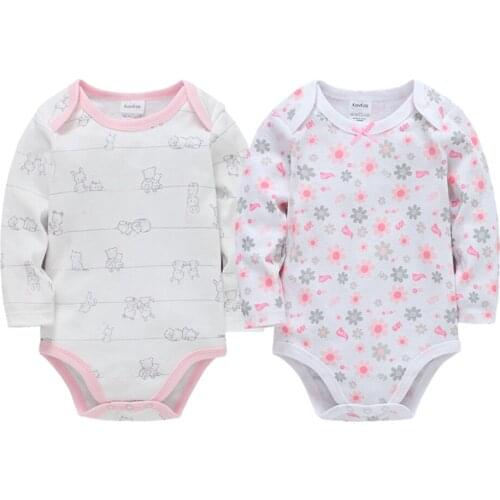 2021 Girls Baby Bodysuit Onesie Cotton Body bebe Clothes Long Sleeve Infant Cute Design Jumpsuit 0-3 m Overalls