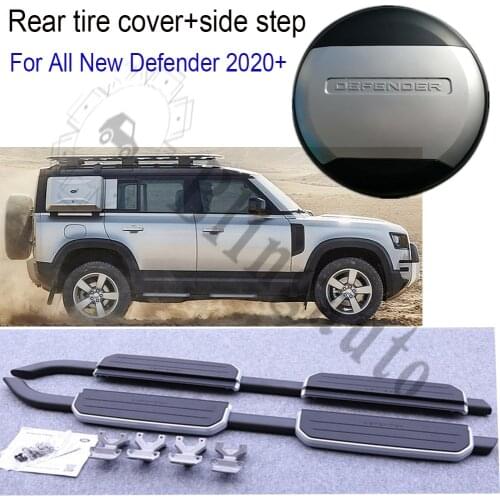 Spare tire coverand side step fits for -Land Rover Defender L663 2020 2021 plastic wheel cover nerf bar