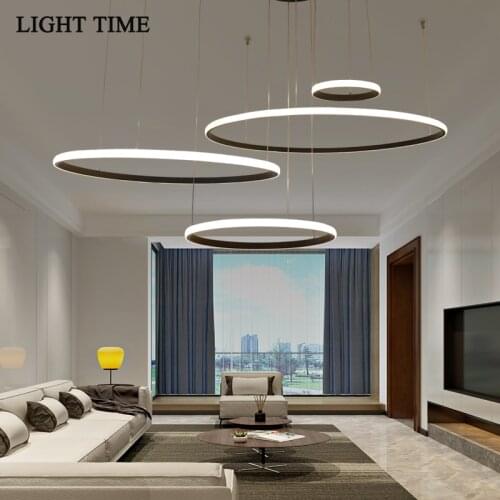 Outer Shinning Modern Led Pendant Light For Living room Dinning room Parlor Dimmable with remote Indoor Lighting Pendant Lamp